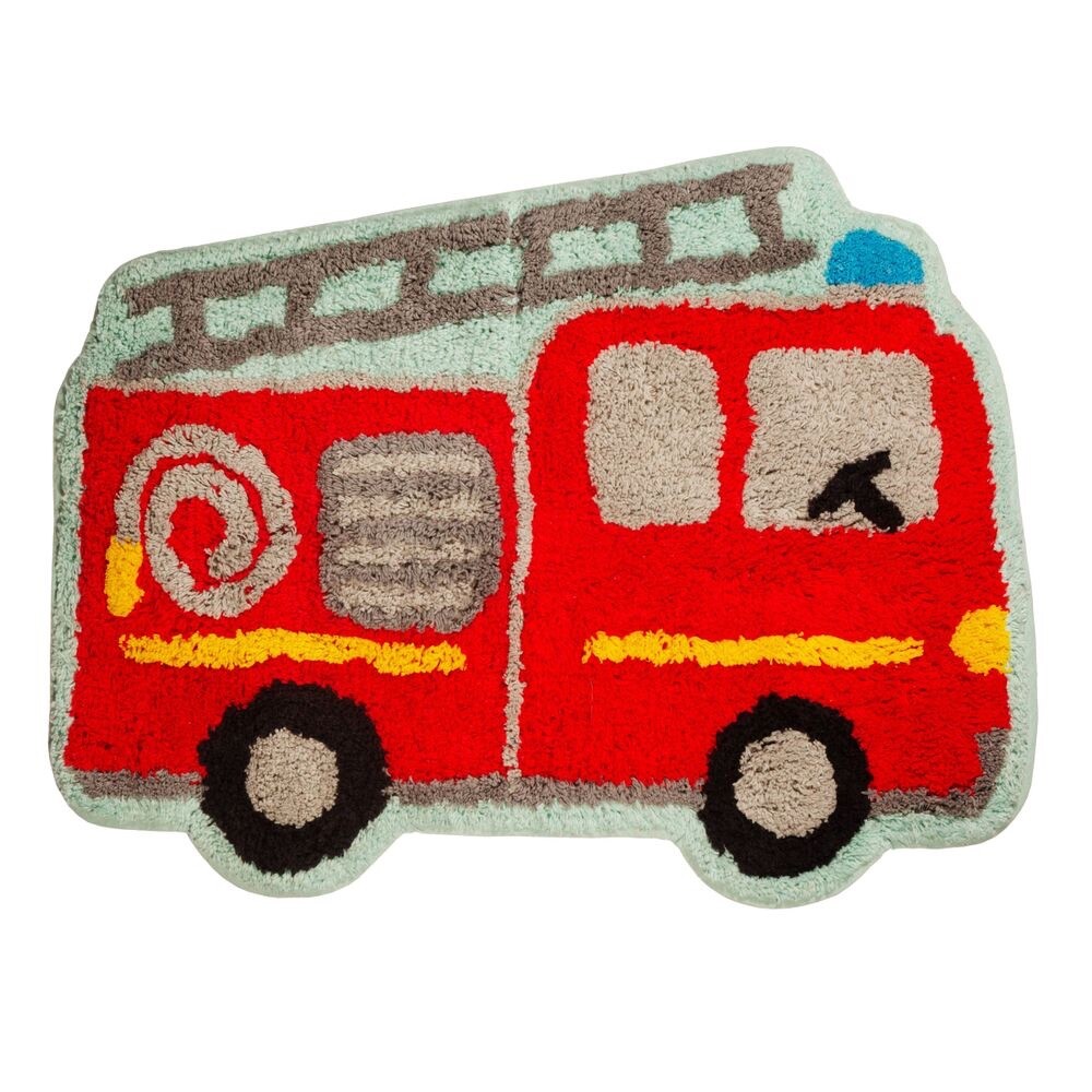 Fire Engine Red Rug Kids Bedroom Nursery Playroom Carpet Mat Sass & Belle