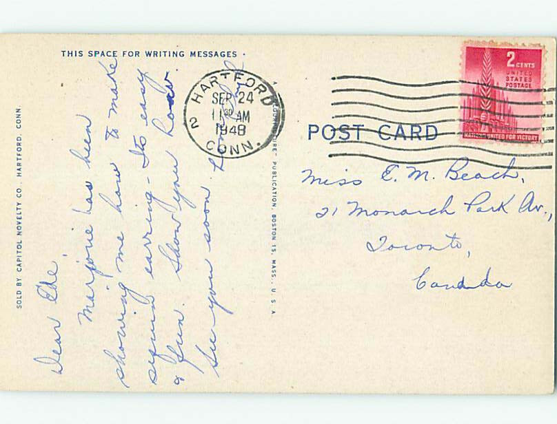 Linen BUILDING SCENE Hartford Connecticut CT 10/19 AE8661 eBay