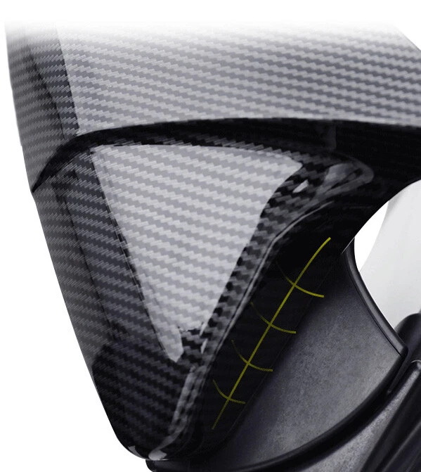 Carbon Fiber Look Rear View Side Mirror Cover Cap For Honda Civic 10th 2016-2021 - Image 4 of 4