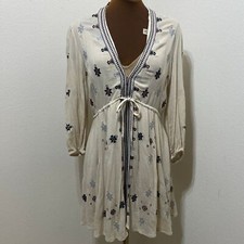 Free People Stargazer Dress In Ivory With Embroidery Size XS