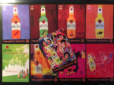 3518/3761 BACARDI BREEZER ART Beppe Jacobbe Velasco 9 Postcards Advertising