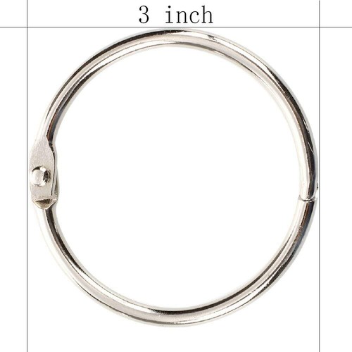 3Inch (12 Pack) Loose Leaf Binder Rings, Nickel Plated Steel Binder Rings - Picture 6 of 6