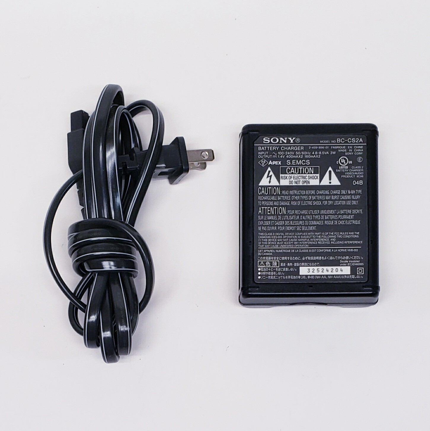 Genuine Sony BCCS2A Battery Charger Power Supply AA/AAA 1.4V 400mAX2