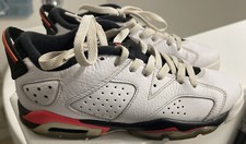 NIKE AIR JORDAN VI 6 RETRO LOW BG WHITE INFRARED 23 BLACK RED 768881-123 5Y