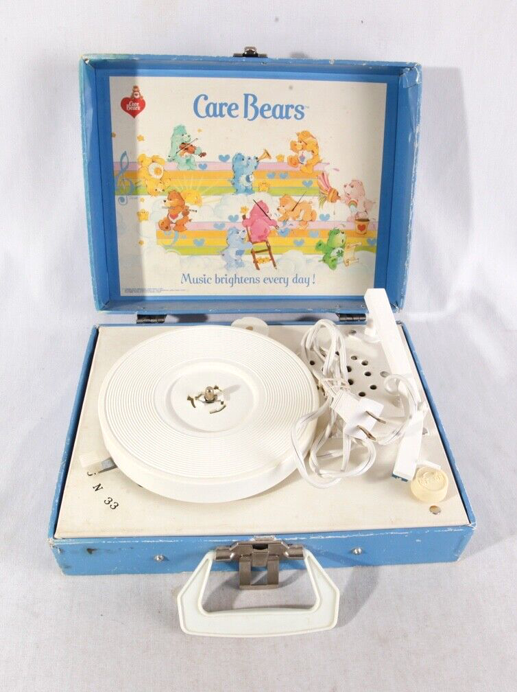 Care Bears Playtime Portable Record Player, 1983, Tested and Works