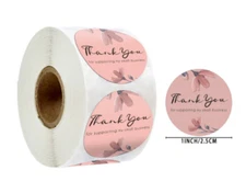 40 THANK YOU FOR SUPPORTING SMALL BUSINESS SEALS LABEL STICKERS 1" ROUND