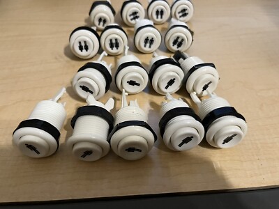 HAPP PUSH BUTTON 1 & 2 PERSON WHITE ARCADE, Lot Of 17