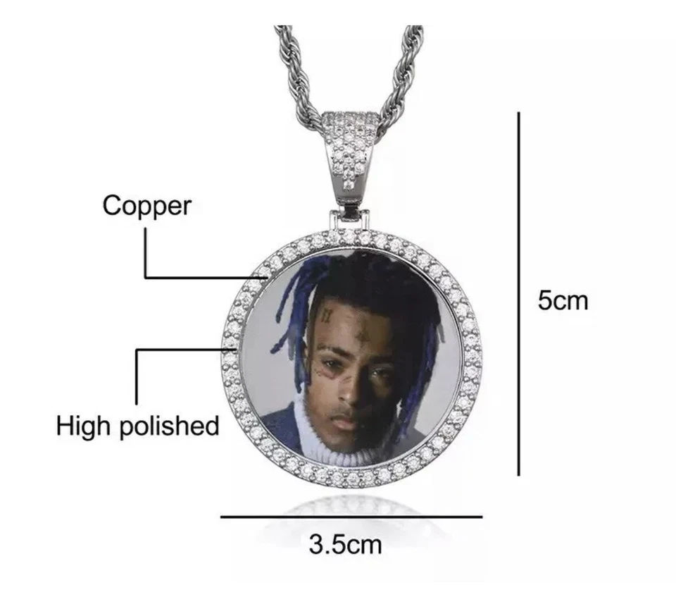 Colar pingente com corrente personalizado foto foto foto - Prata ou ouro - Imagem 3 de 4