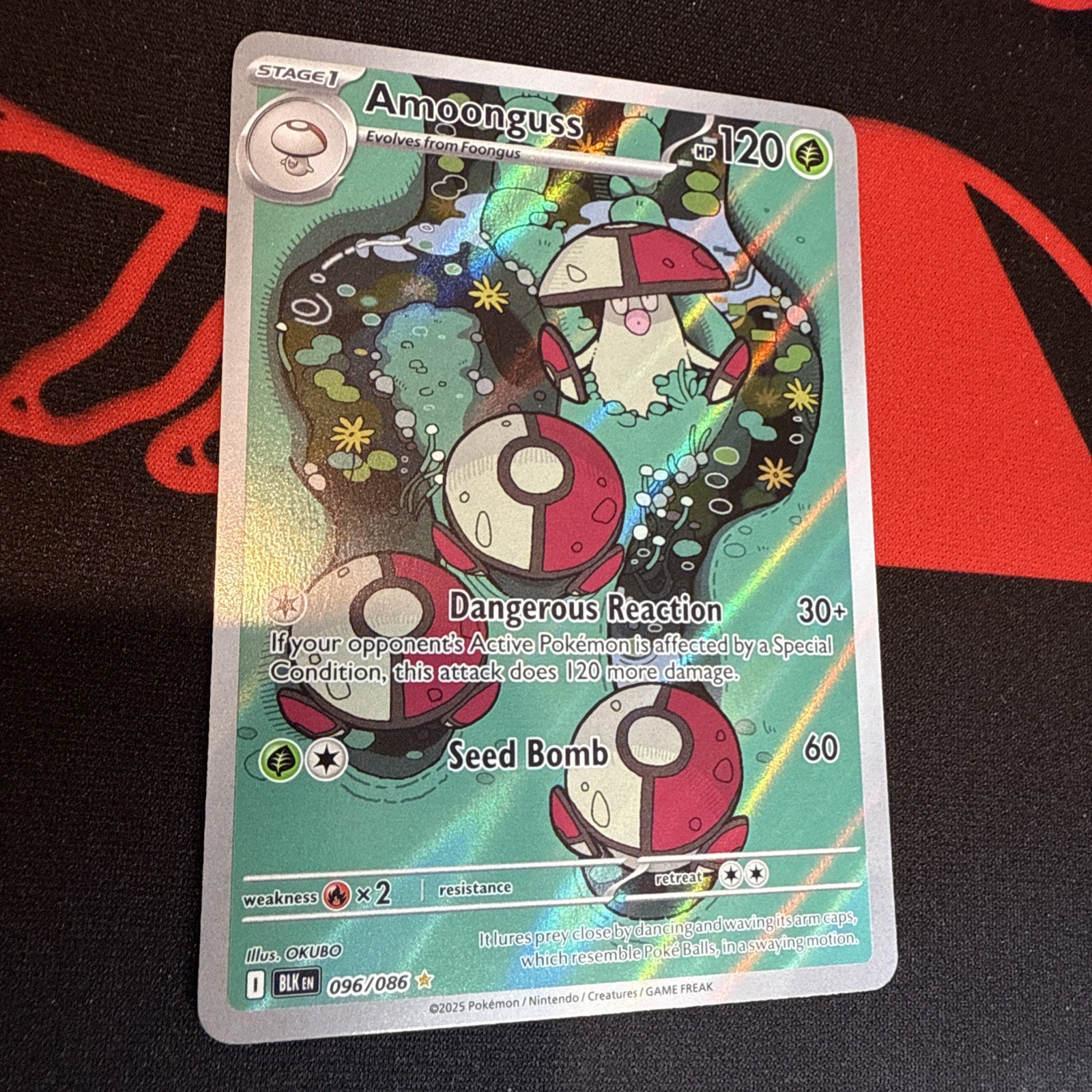 Pokemon TCG- Black Bolt - Amoonguss - Holo- 096/086 - Illustration Rare NM