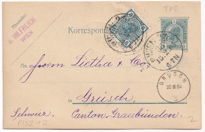 1905 Wien in die Schweiz AK Rumänischer Weizen Getreide Handel Geschäftsangebot