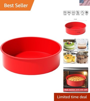 Versatile 8-Inch Silicone Round Cake Molds for Layer, Cheese & Chocolate Cakes