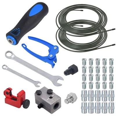 SANHESHUN 10m BREMSLEITUNG 4,75mm 20 VERSCHRAUBUNG 10 VERBINDER + ROHRSCHNEIDER BÖRDEL SET