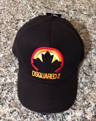 DSquared 2 Baseball Cap Hat Adjustable Black Cotton Fast Shipping USA Based