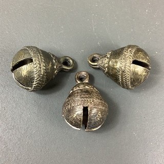 Vintage Brass Elephant Bells Set of 3 Engraved Jingle Bells IN#762