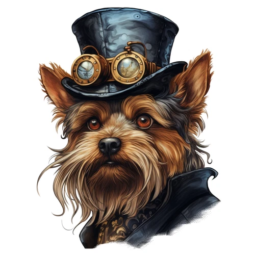 Steampunk Dog Steam Punk Animal Self Adhesive Vinyl Sticker