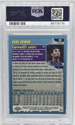 2001 TOPPS CHROME KOBE BRYANT REFRACTOR PSA 9 MINT | eBay