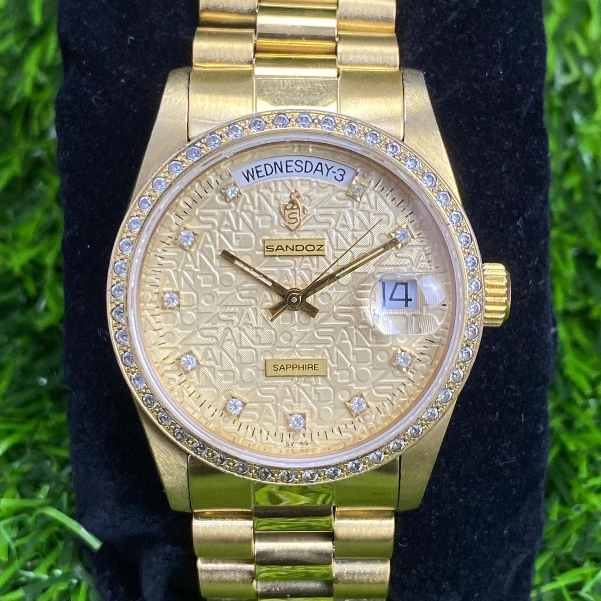 Stainless Steel Band Stainless Steel Case Sandoz Wristwatches for 