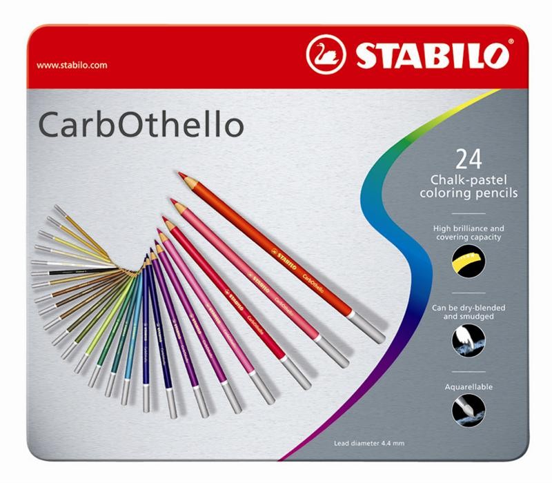 Fusain pastel sec STABILO CarbOthello à mine tendre estompable lot de 24