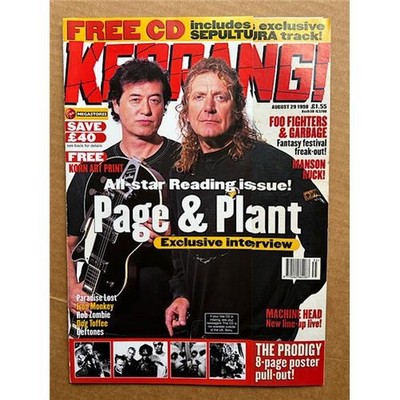 JIMMY PAGE & ROBERT PLANT/PRODIGY KERRANG NO.714 MAGAZINE AUGUST 29 1998 - PAGE 