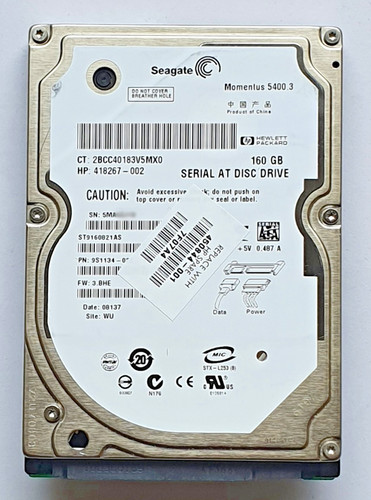 160 GB SATA Seagate Momentus 5400.3 ST9160821AS 8MB HDD 2.5" interne Festplatte