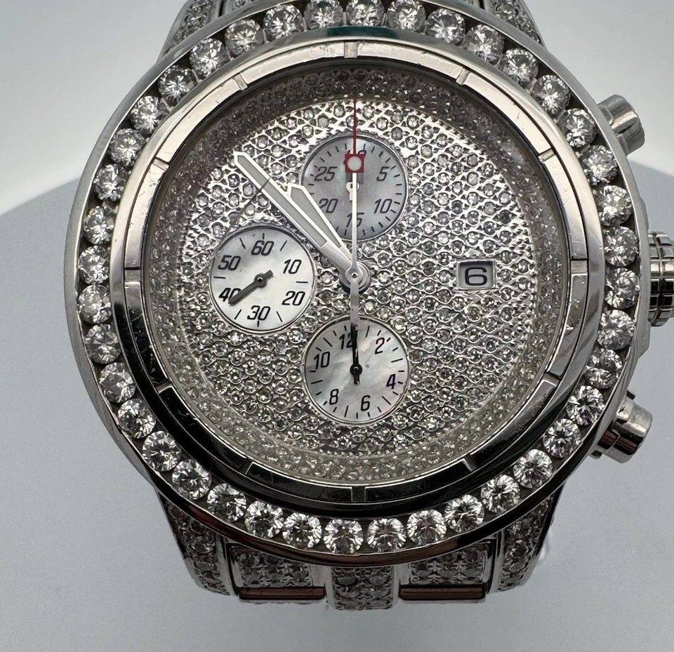 Breitling Super Avenger 48mm Iced Out Diamonds Steel Men's Watch A13370 - READ! - Image 3 of 4
