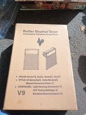 NOB Automatic Black Chicken Coop Door Roller Shutter Remote, Solar powered