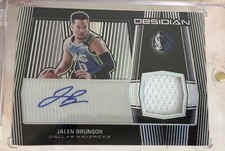 Jalen Brunson 2019-20 Panini Obsidian Game Jersey Auto /99 Prizm Silver Holo
