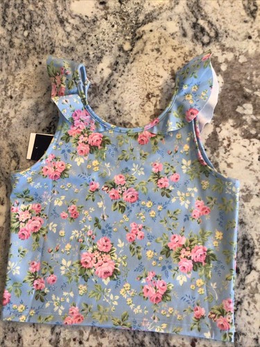 Ralph Lauren Girls Performance Blue Sleeveless Ruffle Crop Top Medium (8-10) NWT - Picture 3 of 3