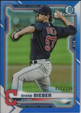 2021 Bowman Chrome Baseball - [Base] - Blue Refractor /150 #30 Shane Beiber - Cl