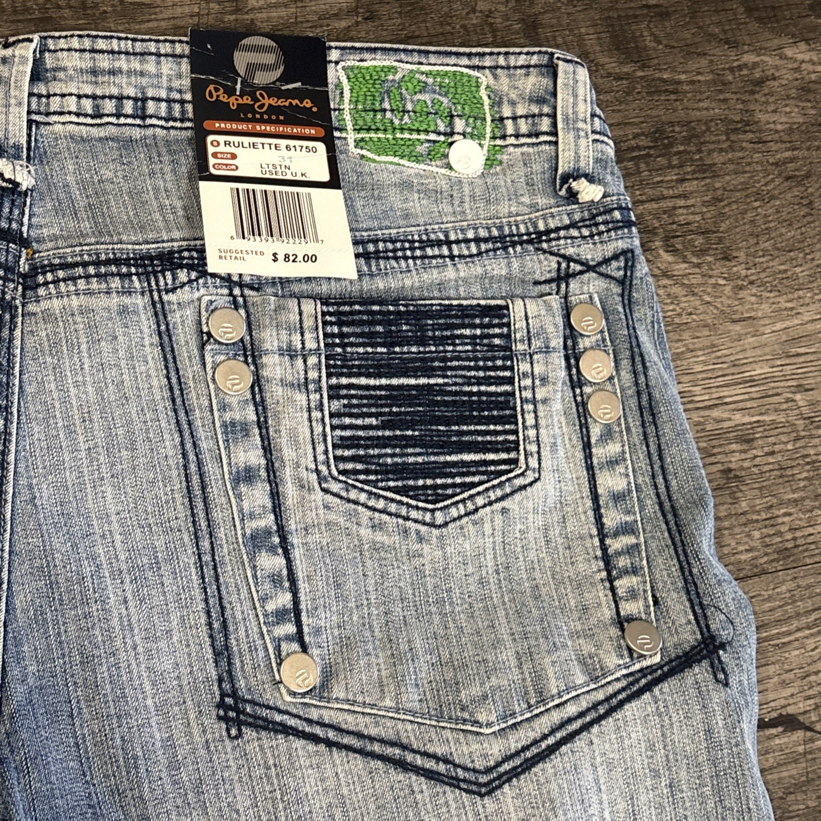 Vintage Pepe London Ruliette 61750 Jeans Mens Size 31 Fits 31 X 32 NEW - View 21