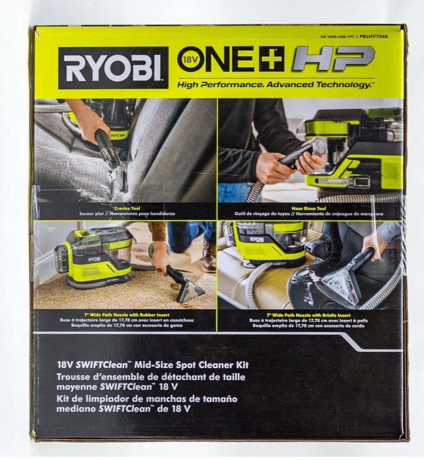 Ryobi 18V ONE+ HP SWIFTClean Mid-Size Spot Cleaner Kit- PBLHV704 (NEW) Tool Only
