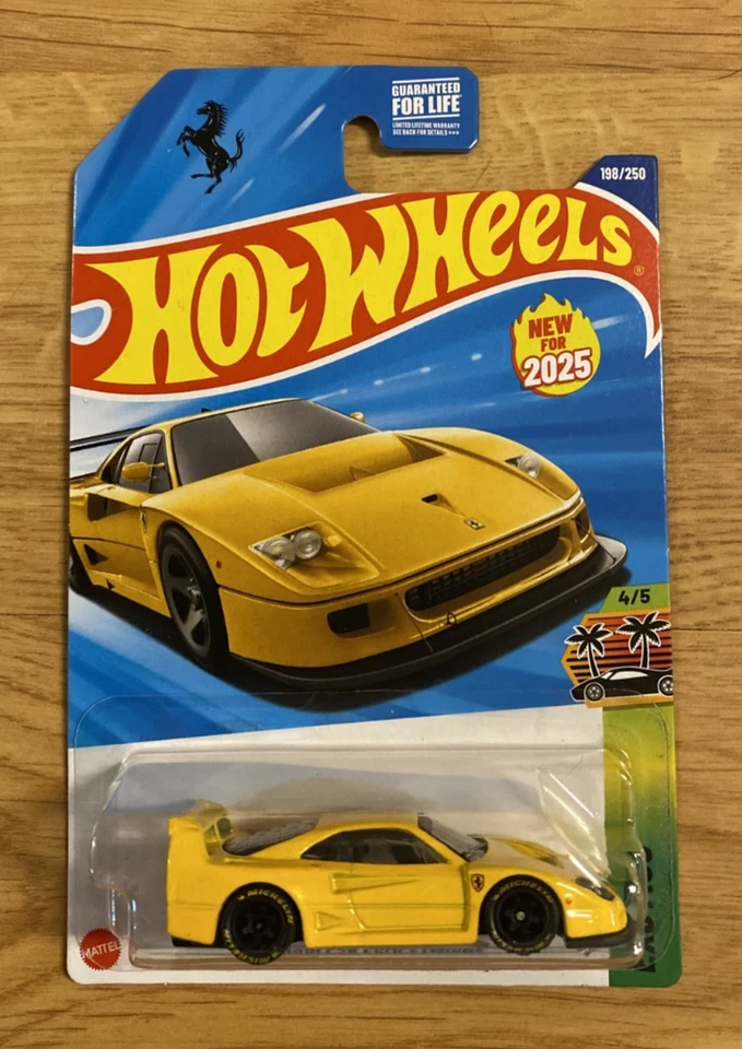 Hot Wheels 4/5 2025 Ferrari F40 Competizione Yellow CUSTOM Super RR Wheel Swap - Image 4 of 4