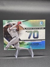 2023 Bowman Chrome - Scouts Top 100 Bryan Ramos #BTP-70 Aqua Refractor /125 (RC)