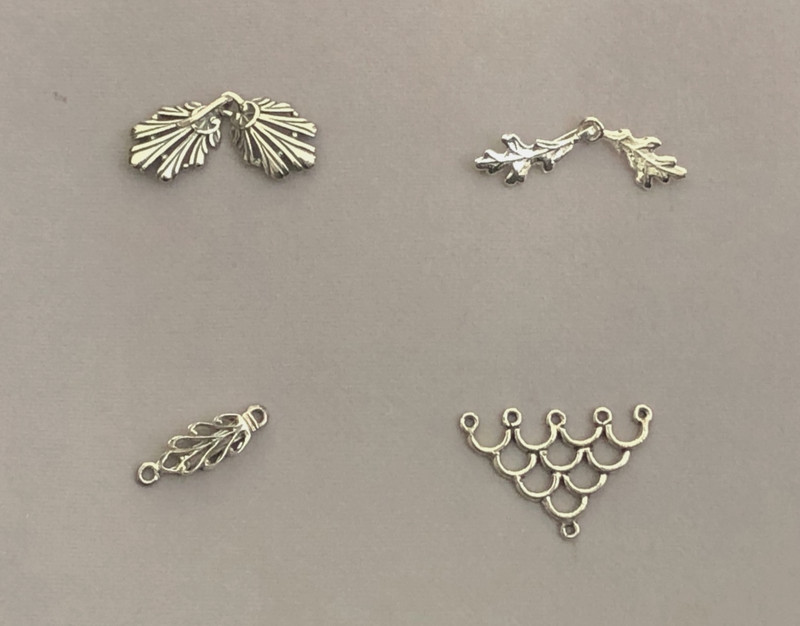 Lot 4 Sterling Silver Clasps Hook Triangle Drop Jewelry Making Necklace Supply