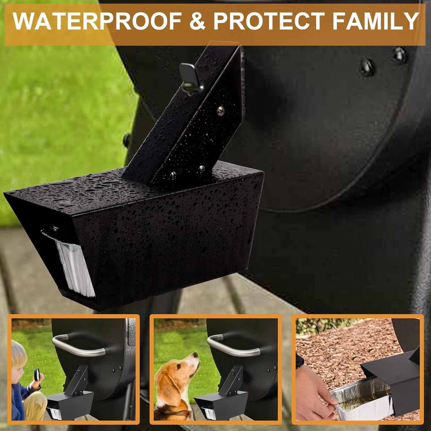 Grease Bucket for Traeger Drip Bucket with 10-Pack Foil Liners, Grease Catcher