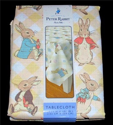Beatrix Potter Peter Rabbit Shimmery Lightweight Floral Tablecloth U-Choose NWT