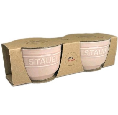 New Staub 2pc Round Ramekin Light Pink NIB