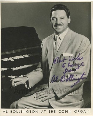 Al Bollington at Conn Orgelspieler Vintage handsigniertes handsigniertes Foto
