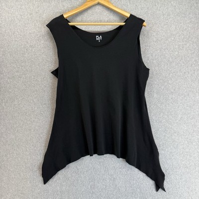 PLANET Lauren G Asymmetrical Black Sleeveless Tank Top Womens Size 3 US 14 / 16