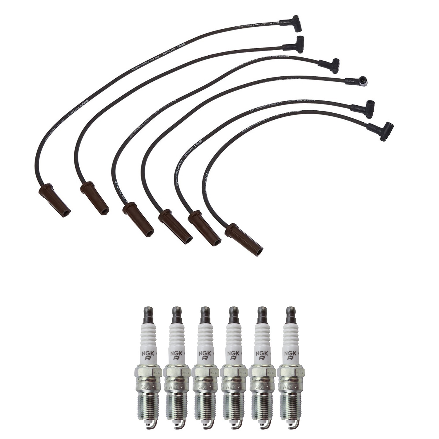 Denso Ignition Wires and NGK Spark Plugs Kit for Pontiac Firebird 89 3.8L V6