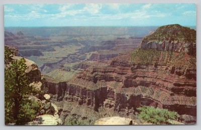 Vintage Grand Canyon National Park Postcard View from Bright Angel Point