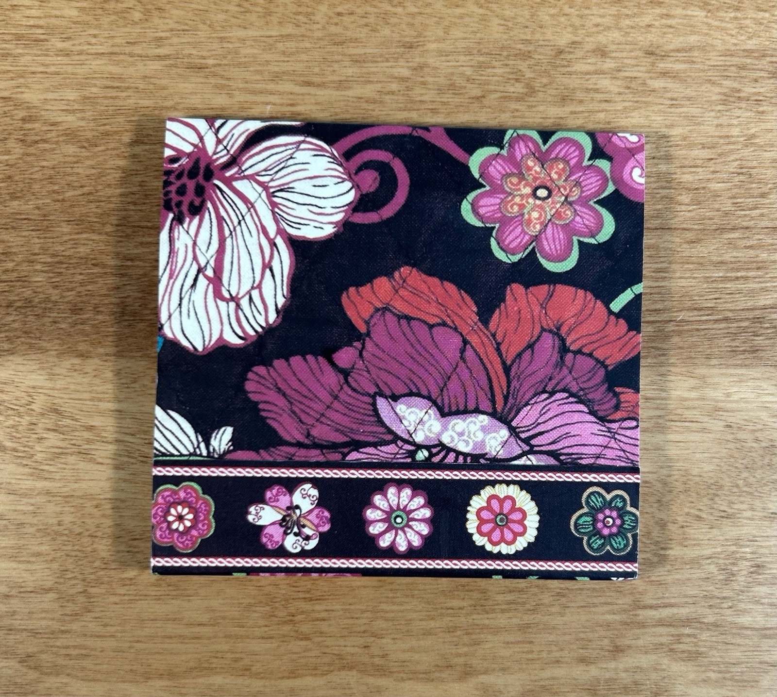 Vera Bradley Sticky Note Holder With Pink Sticky Notes Floral New