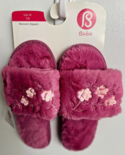 Pink Women's Slippers with Floral Details in Sizes 6-10