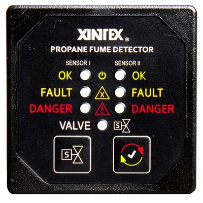 Fireboy-Xintex Propane Fume Detector & Alarm w/2 Plastic Sensors & Solenoid Valv