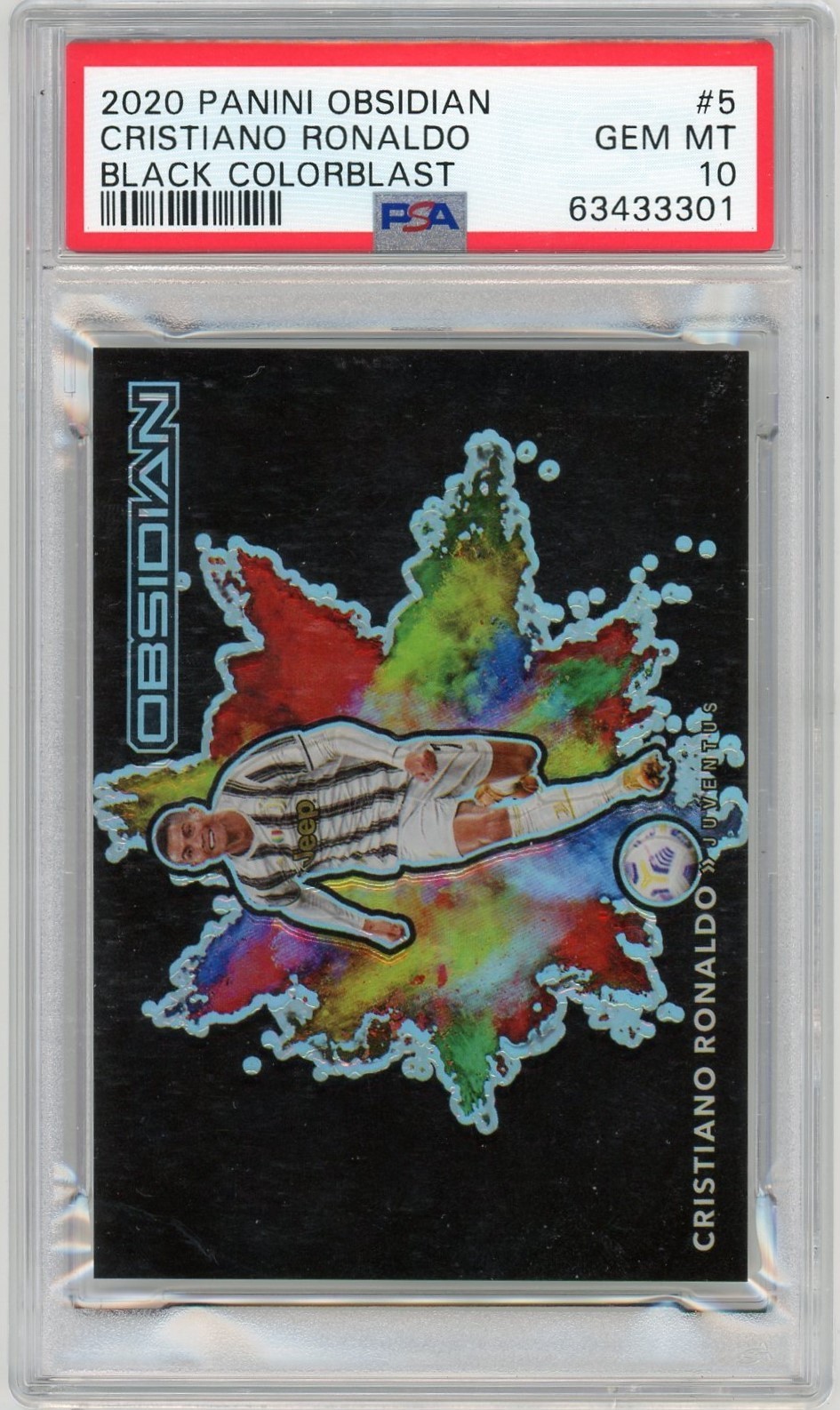 2020 Panini Obsidian Black Color Blast Colorblast #5 Cristiano Ronaldo PSA 10