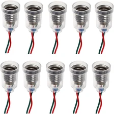 10 Pack LED Screw-Mount E10 Small Bulbs Holder with Wire Socket for Home Experim
