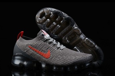Nike Air VaporMax Flyknit 3 Men's Grey/Red Air Cushion Shoes Size 8-11