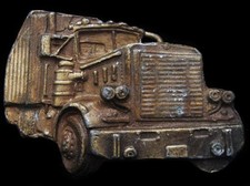IB15128 VINTAGE 1970s CUT-OUT  18-WHEELER SEMI-TRUCK  BELT BUCKLE