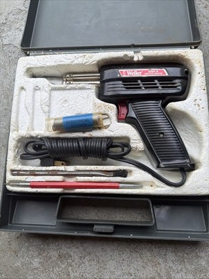 Vtg Weller Soldering Gun Model 8200-N 100/140 Watts & Case & Accessories CLEAN