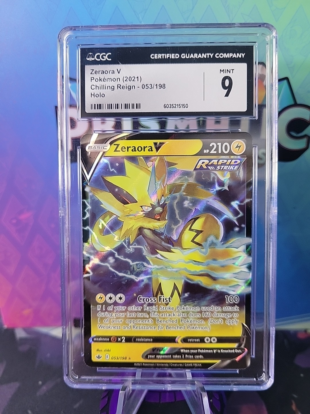 Zeraora V Pokémon 2021 Chilling Reign 53/198 CGC 9 Mint Holo